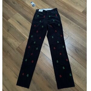 NEW Castaway Nantucket Island Navy Corduroy Anchor‎ Embroidered Pants Size 28